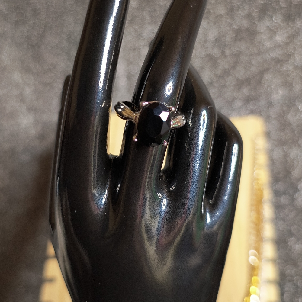 Elegant Black Obsidian Stone Ring